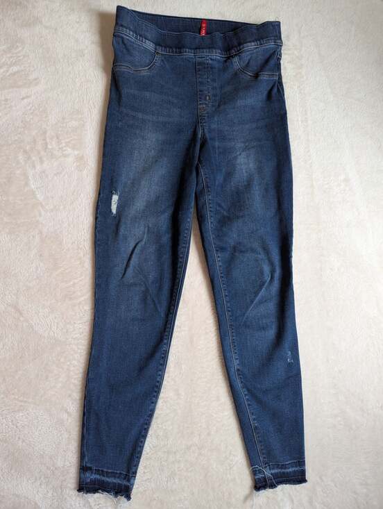Spanx Denim - Spanx Distressed Ankle Skinny Released Hem Jeans Size Large